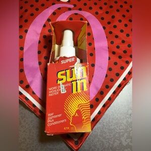 Vintage bottle of super sun-in hair lightener plus conditioners 1988